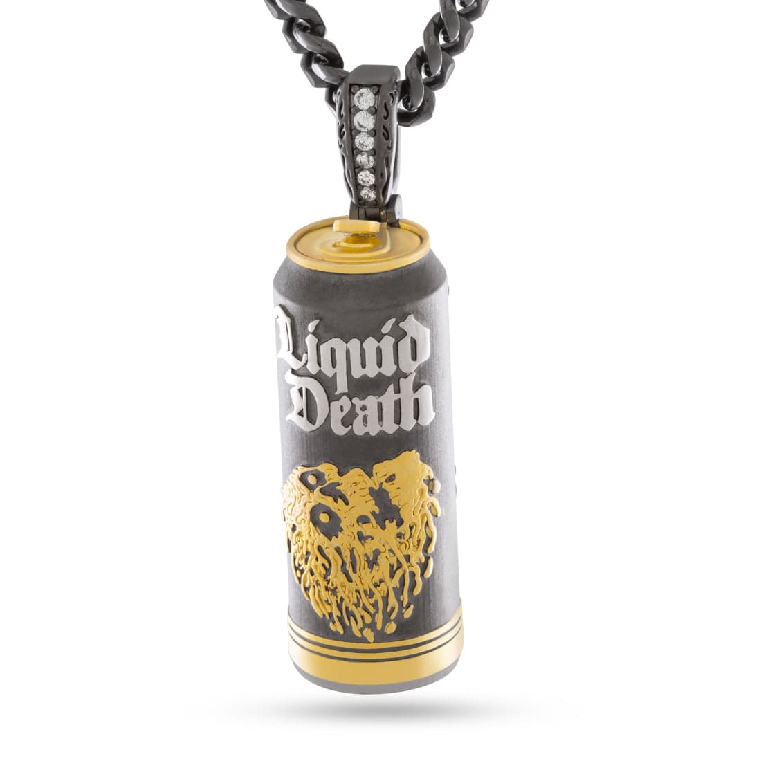 Liquid Death x Kingices - Sparkling Water Can Necklace  in  Black Gold / 1.5" by Kingices