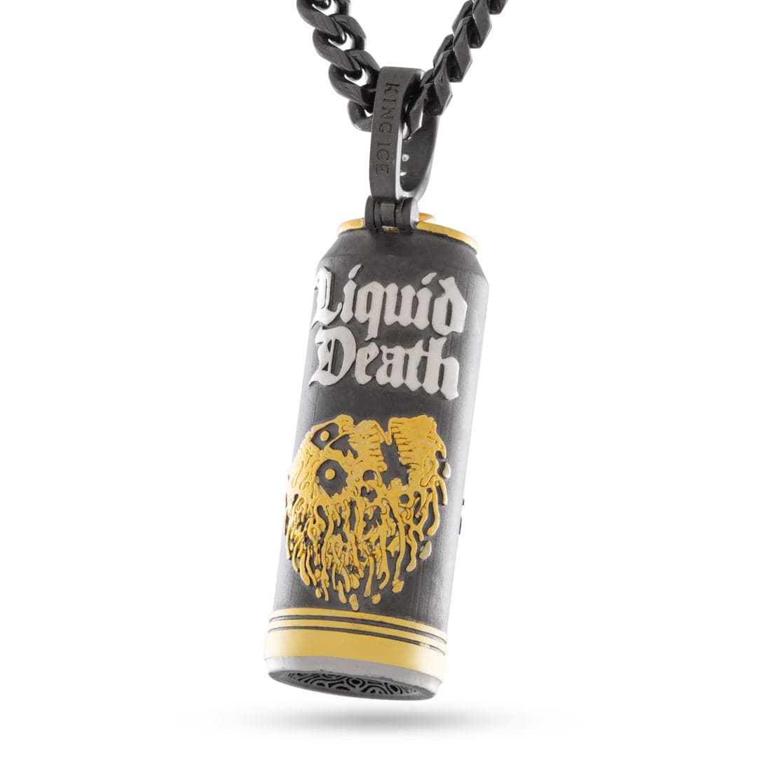 Liquid Death x Kingices - Sparkling Water Can Necklace  in  Black Gold / 1.5" by Kingices