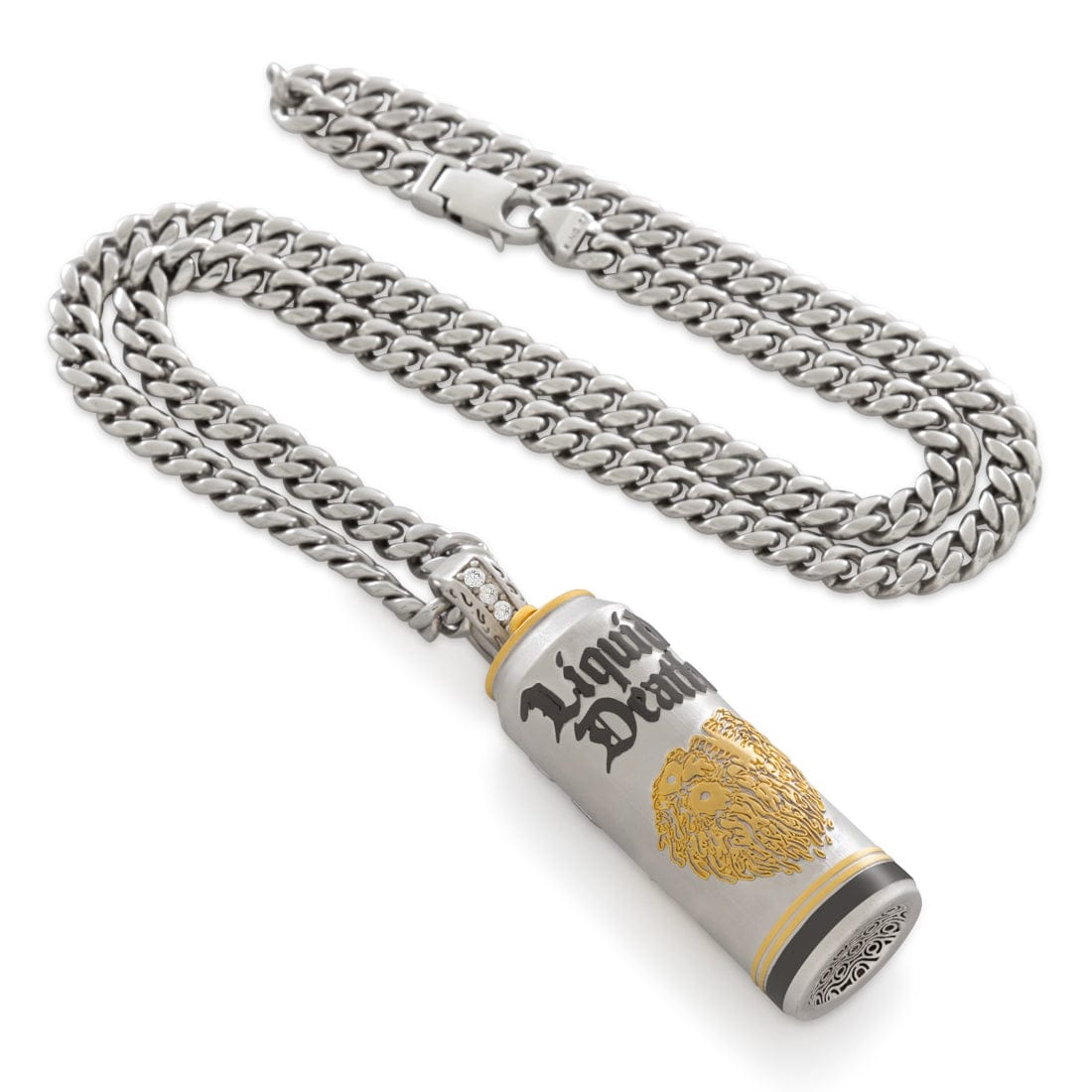 Liquid Death x Kingices - Still Water Can Necklace  in  White Gold / 2.6" by Kingices