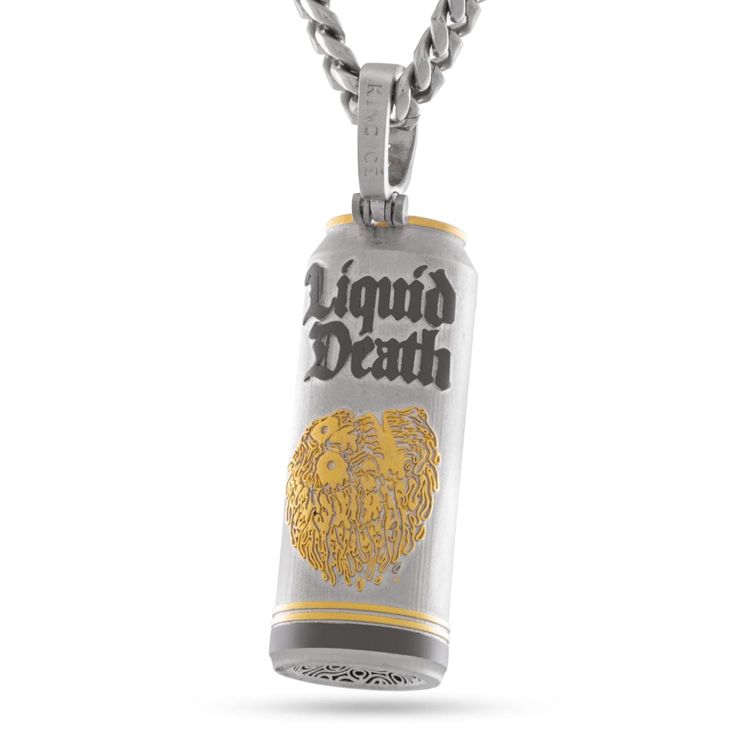 Liquid Death x Kingices - Still Water Can Necklace  in  White Gold / 2.6" by Kingices
