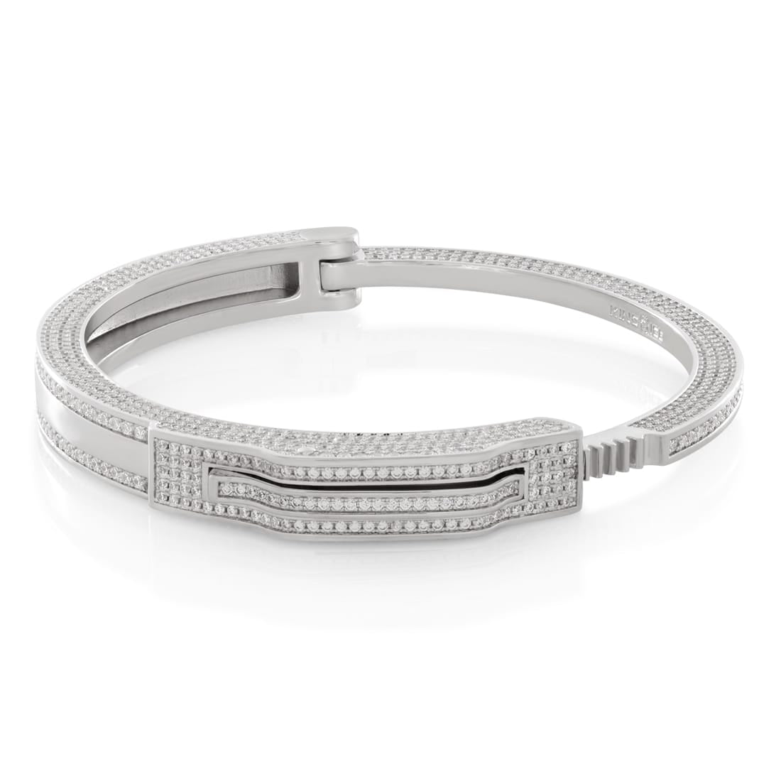 No Case Cuff Bracelet  in  White Gold by Kingices