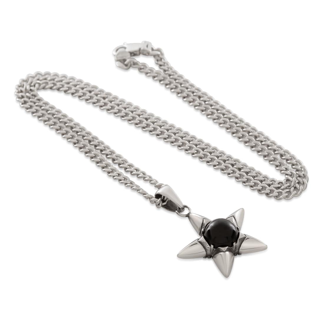 Obsidian Crest Star Necklace  in  2.2" by Kingices