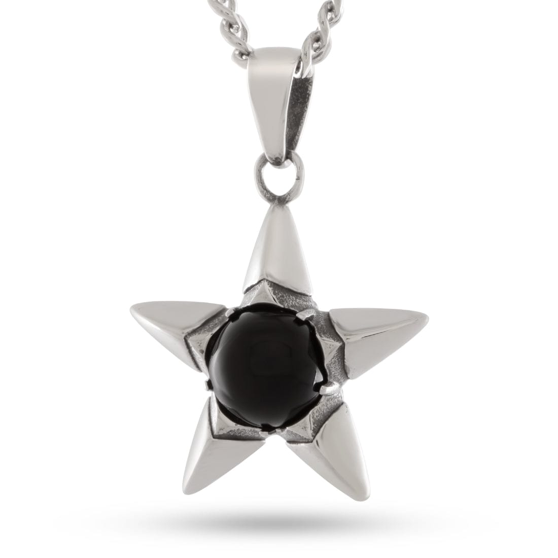 Obsidian Crest Star Necklace  in  2.2" by Kingices