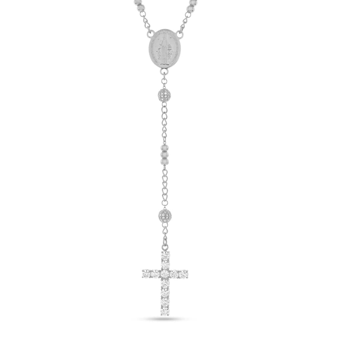 Our Father Rosary Chain  in  White Gold by Kingices