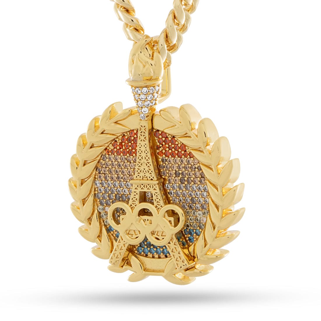 Paris '24 Commemorative Gold Medal Necklace  in  14K Gold / 1.6" by Kingices