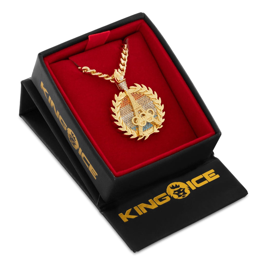 Paris '24 Commemorative Gold Medal Necklace  in  14K Gold / 1.6" by Kingices