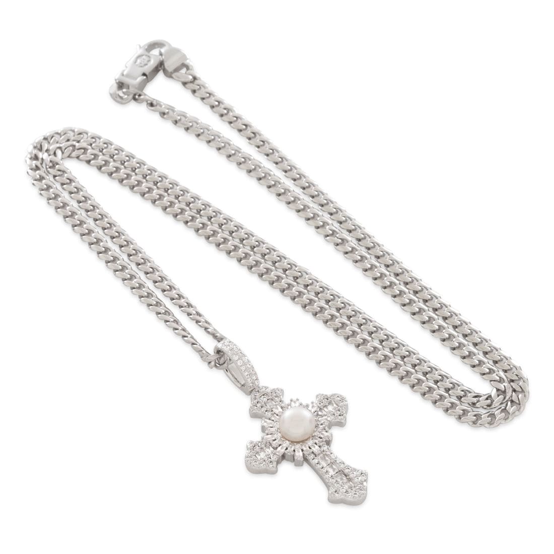 Pearl of Wisdom Cross Necklace  in  by Kingices