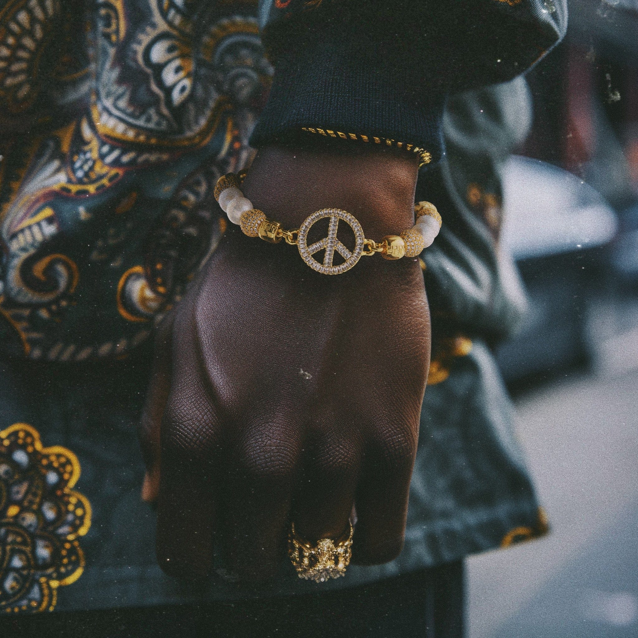 Pearl of Wisdom Peace Bracelet  in  Gold Plated / 14K Gold / 8" by Kingices