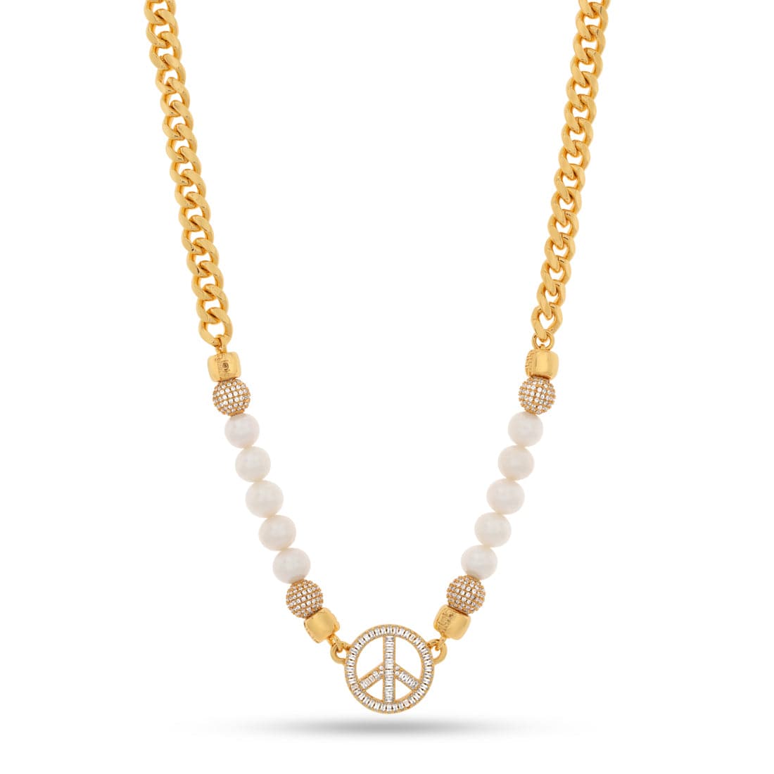 Pearl of Wisdom Peace Chain  in  Gold Plated / 14K Gold / 20" by Kingices