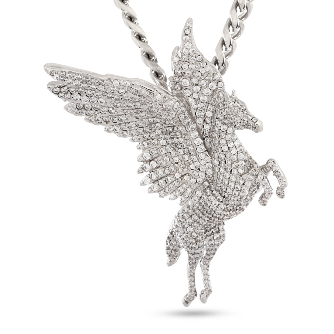 Pegasus Necklace  in  White Gold / 2.4" by Kingices