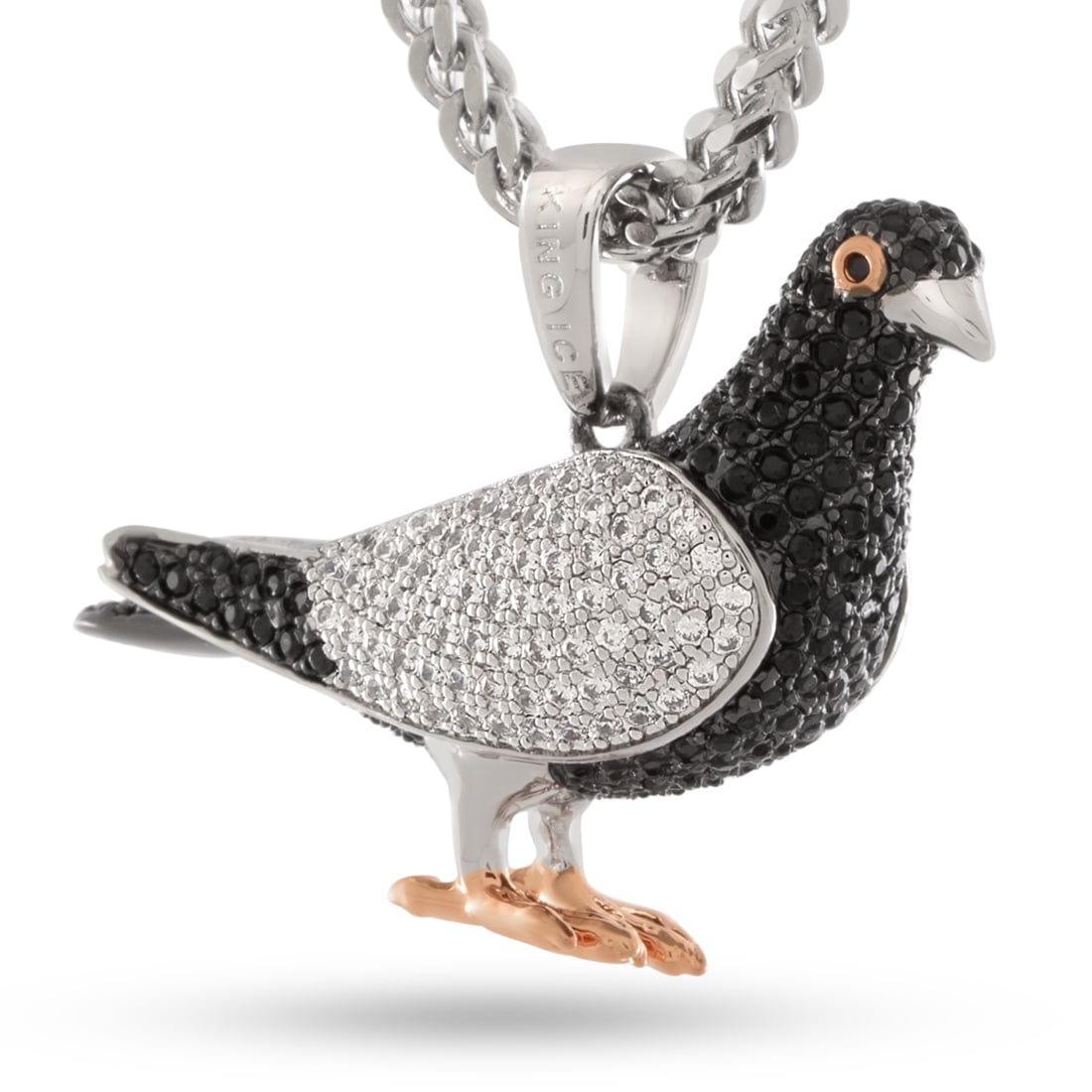 Pigeon Necklace  in  White Gold by Kingices