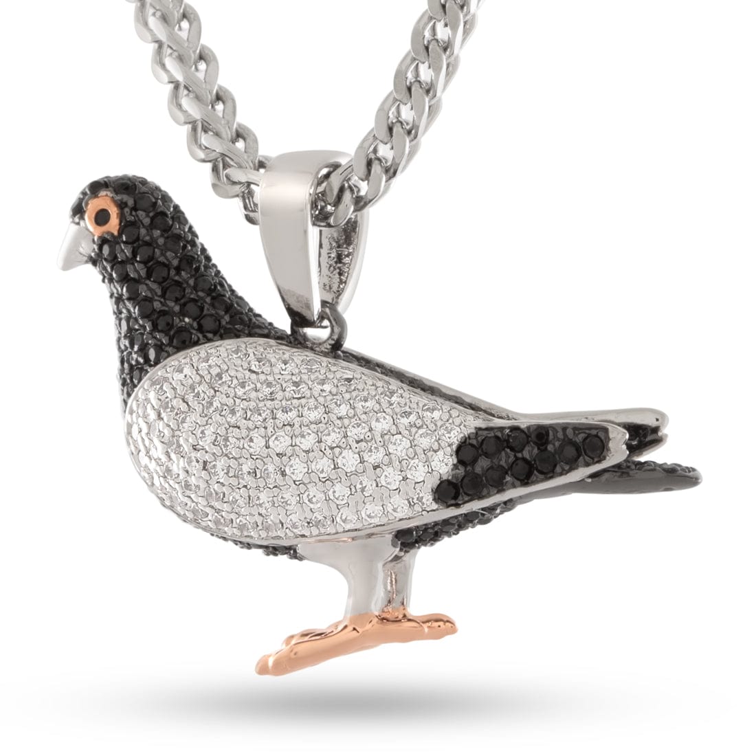 Pigeon Necklace  in  White Gold by Kingices