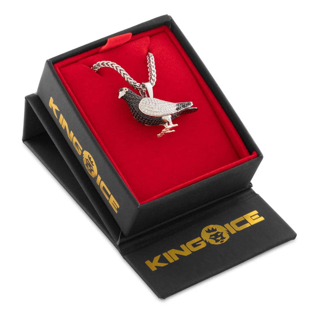 Pigeon Necklace  in  White Gold by Kingices