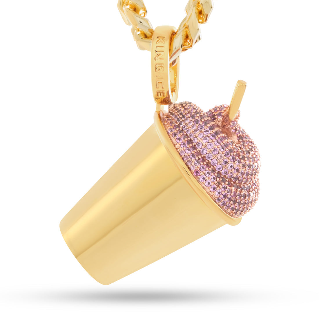 Slurpee® x Kingices - Pink Slurpee® Necklace  in  14K Gold / 1.8" by Kingices