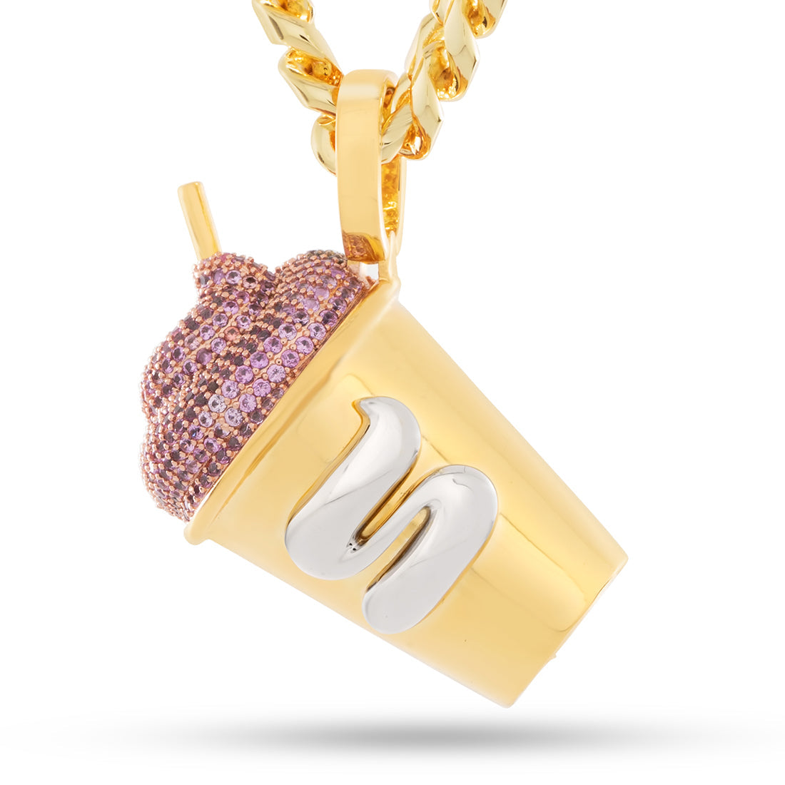 Slurpee® x Kingices - Pink Slurpee® Necklace  in  14K Gold / 1.8" by Kingices