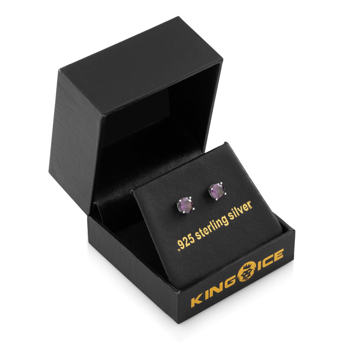 Purple Brilliant-Cut Stud Earrings  in  by Kingices