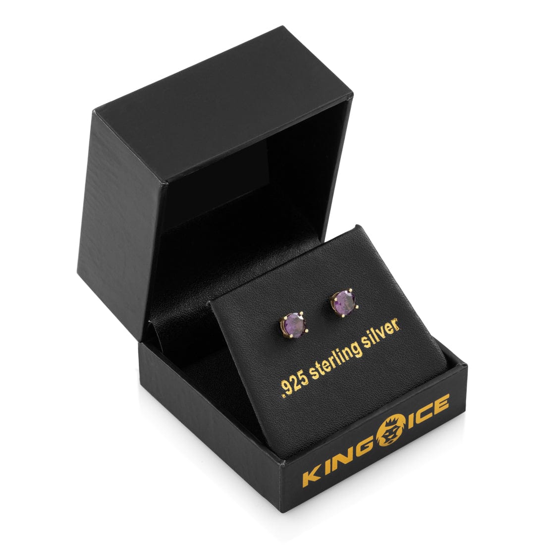 Purple Brilliant-Cut Stud Earrings  in  by Kingices