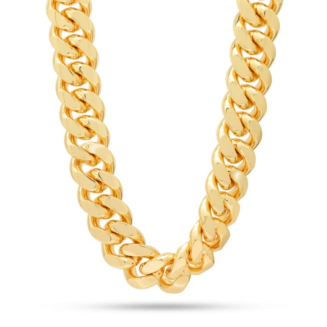 Solid Gold 18mm Miami Cuban Link Chain  in  Solid Gold / 14K Gold / 18" by Kingices