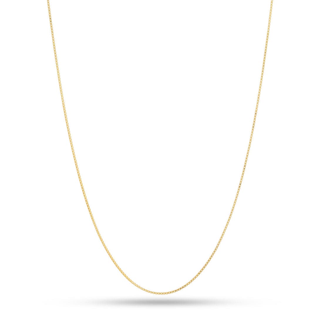 Solid Gold 1mm Box Chain  in  14K Gold / 16" by Kingices