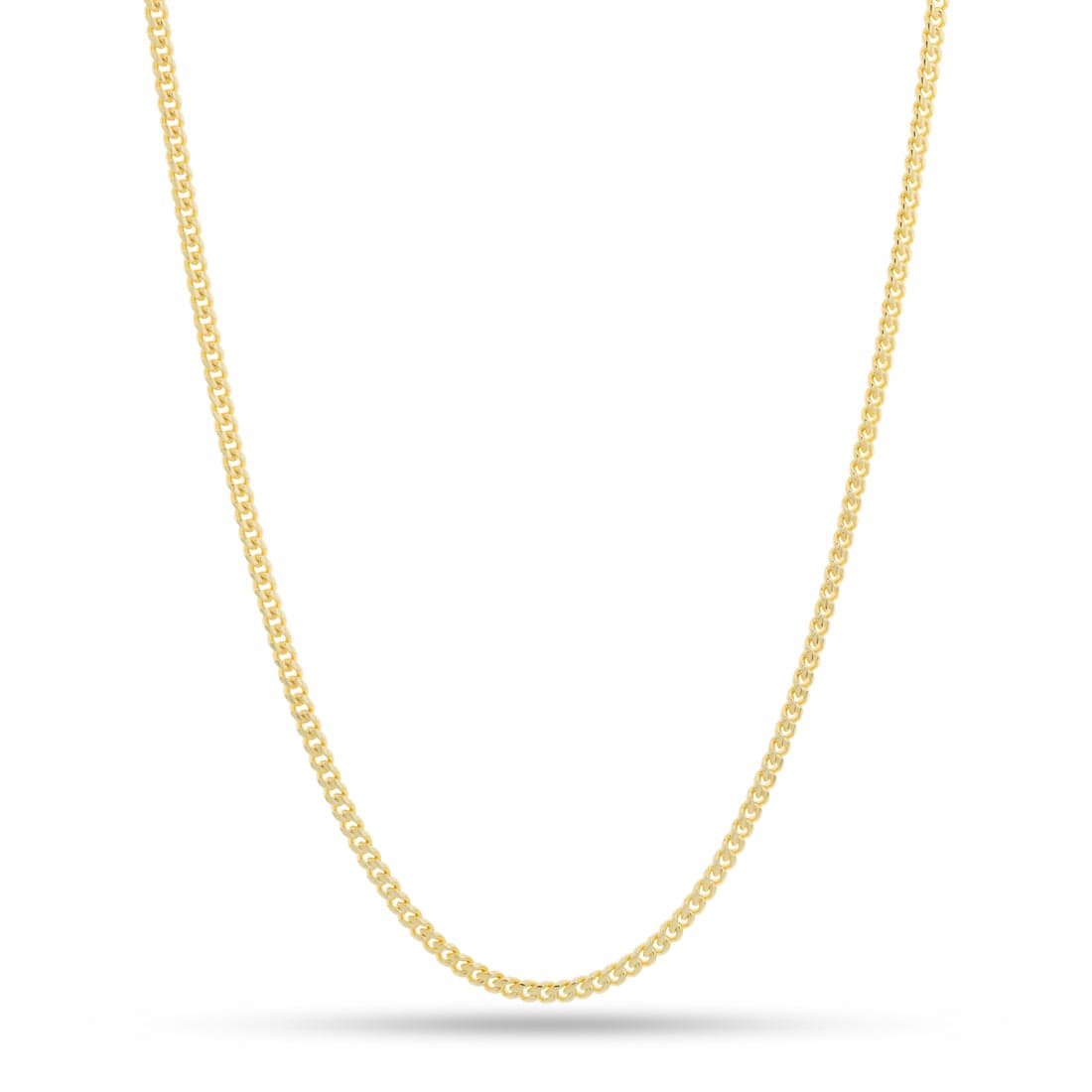 Solid Gold 3mm Miami Cuban Link Chain  in  Solid Gold / 14K Gold / 16" by Kingices