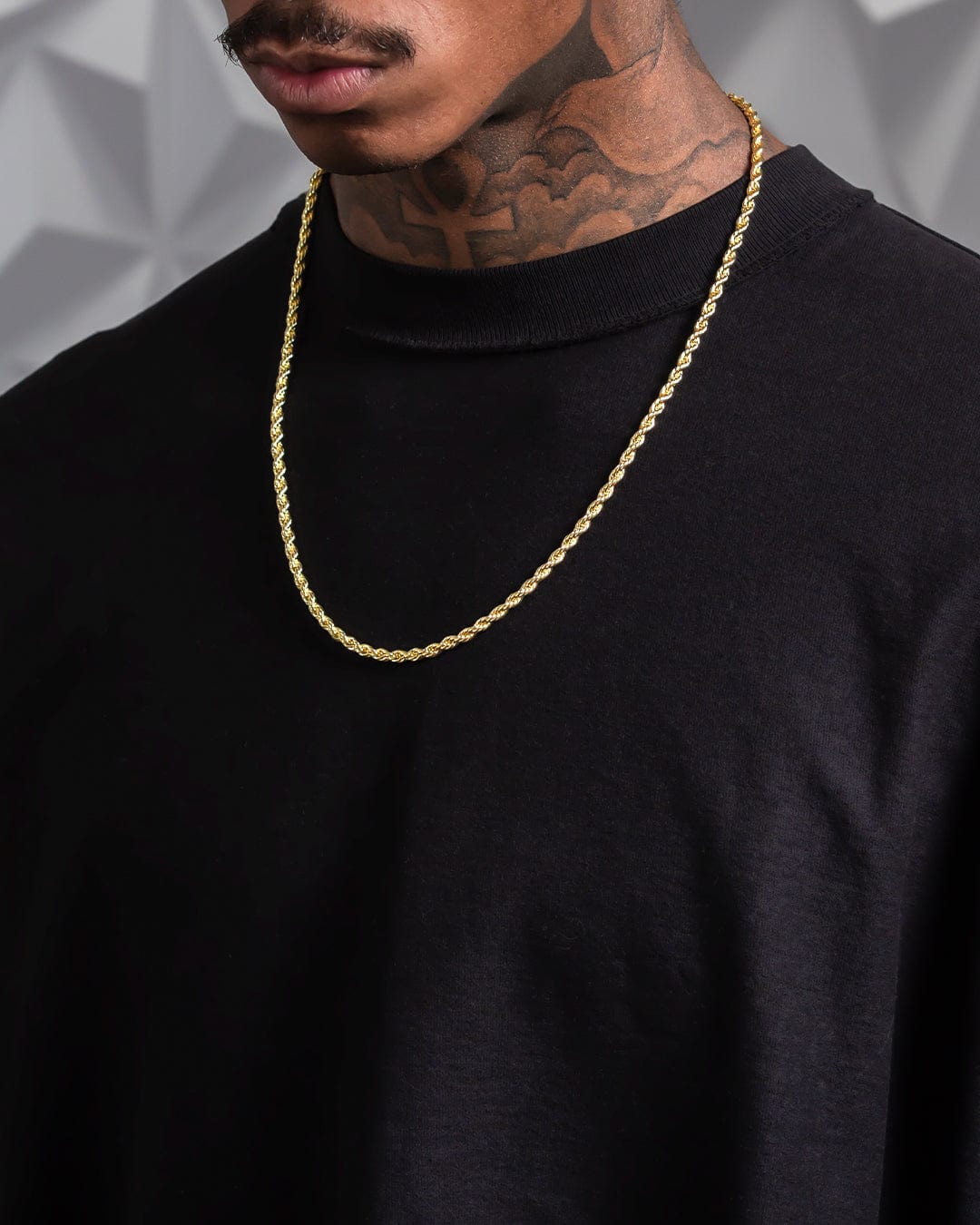 Solid Gold 3mm Rope Chain  in  by Kingices