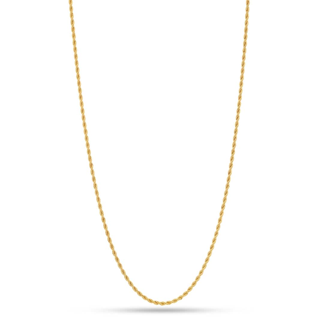 Solid Gold 3mm Rope Chain  in  Solid Gold / 14K Gold / 18" by Kingices