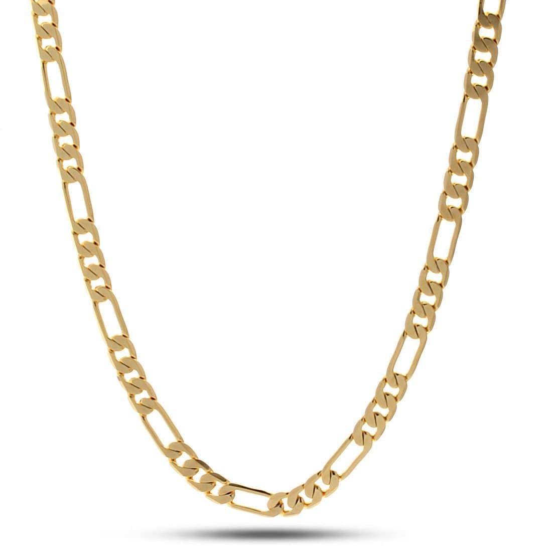 Solid Gold 5mm Figaro Chain  in  Solid Gold / 14K Gold / 20" by Kingices