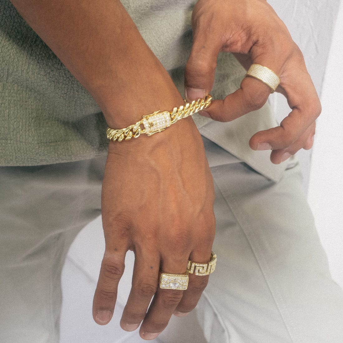 Solid Gold 5mm Miami Cuban Link Bracelet  in  Solid Gold / 14K Gold / 8" by Kingices