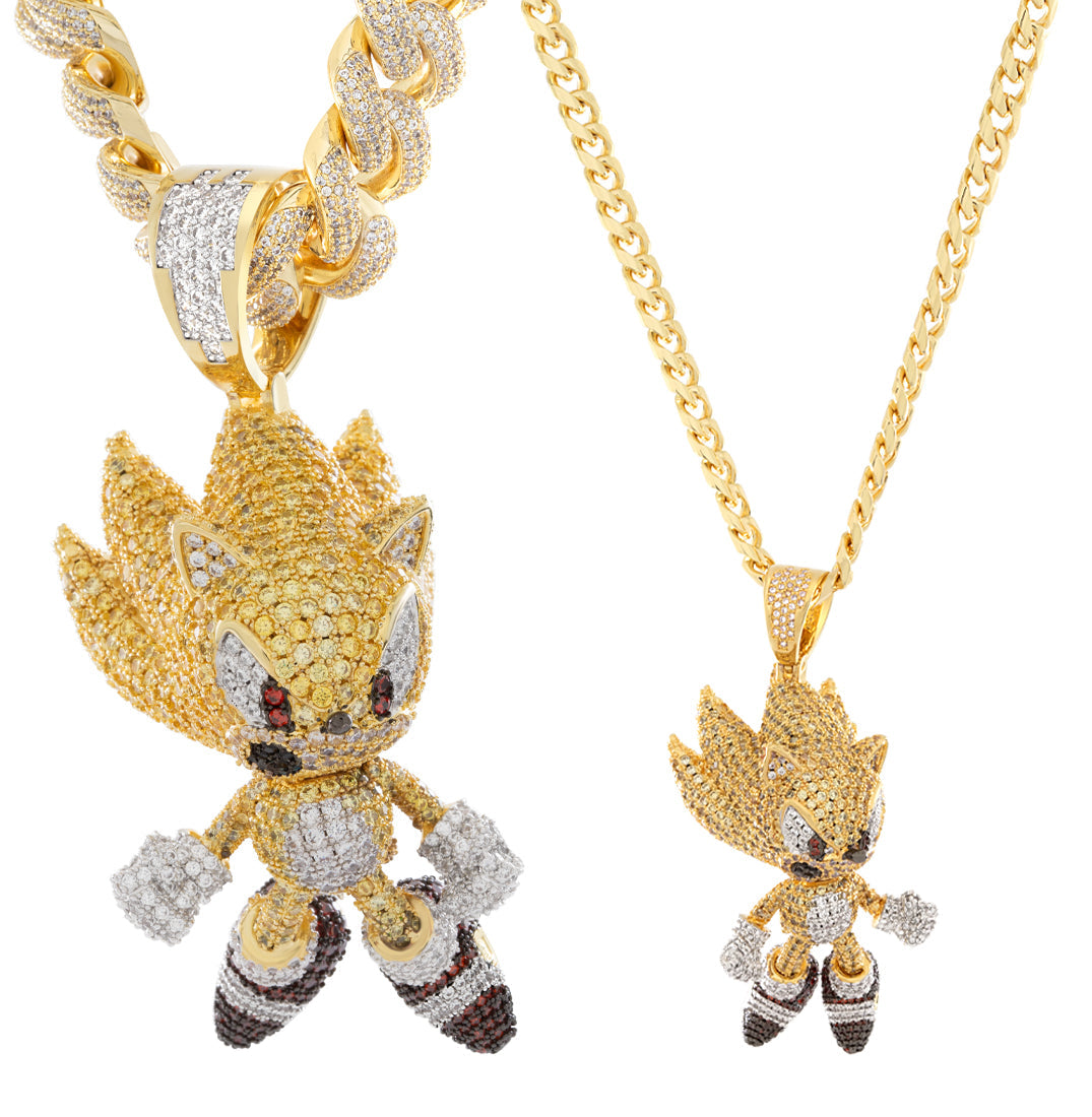 Sonic the Hedgehog x Kingices - LE XL Fast Super Sonic Necklace  in  14K Gold / 4.4" by Kingices