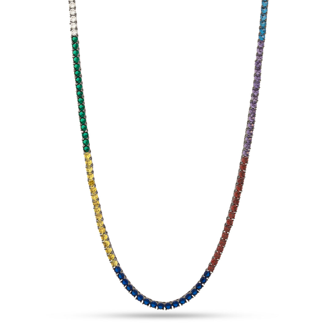 Sonic the Hedgehog x Kingices - 4mm Chaos Emerald Tennis Chain  in  Gold Plated / Black Gold / 20" by Kingices