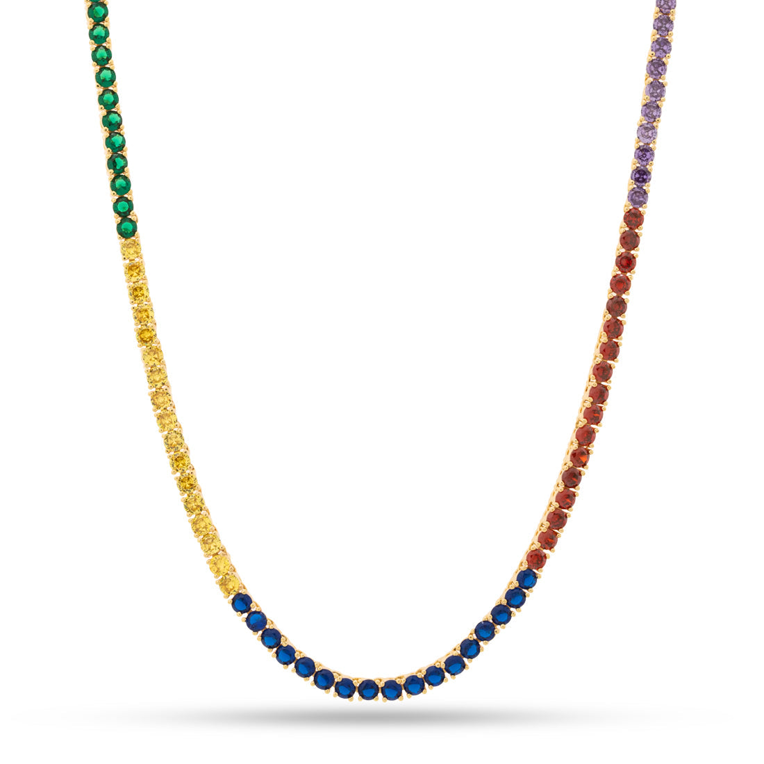 Sonic the Hedgehog x Kingices - 4mm Chaos Emerald Tennis Chain  in  Gold Plated / 14K Gold / 20" by Kingices