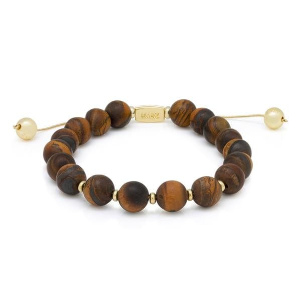 Tiger's Eye Bracelet  in  14K Gold / Adjustable by Kingices
