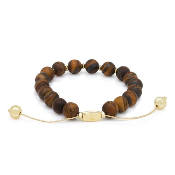 Tiger's Eye Bracelet  in  14K Gold / Adjustable by Kingices
