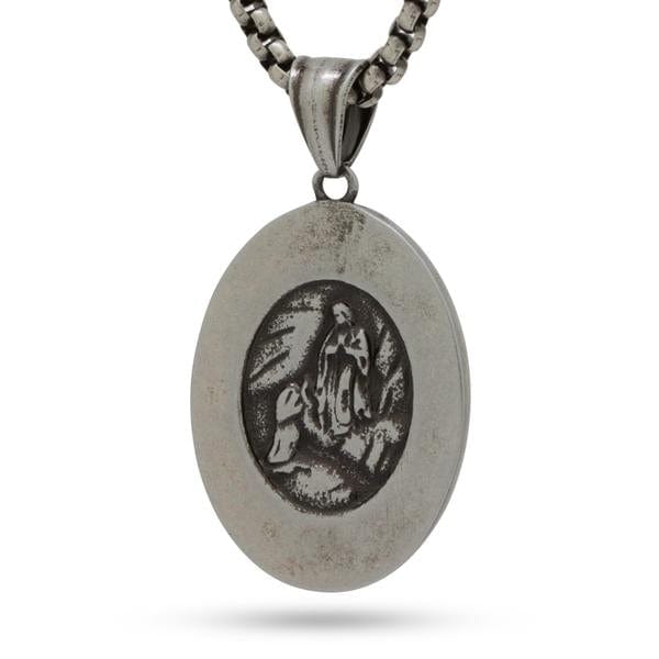 Virgin Mary Portrait Necklace  in  by Kingices