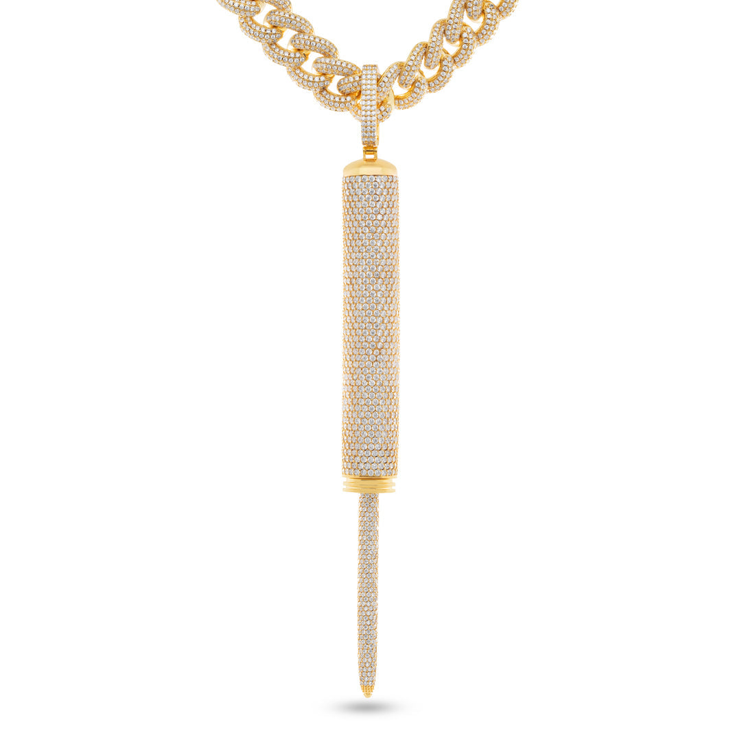 Wu-Tang x Kingices - Ice Pick Stash Necklace  in  18K Gold / 7.8" by Kingices