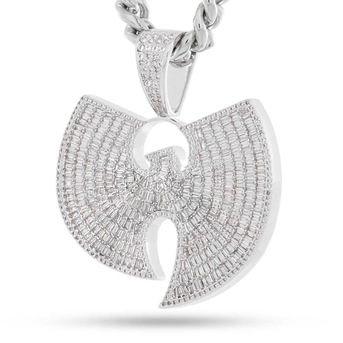 Wu-Tang x Kingices - Logo Necklace  in  White Gold / 2.1" by Kingices