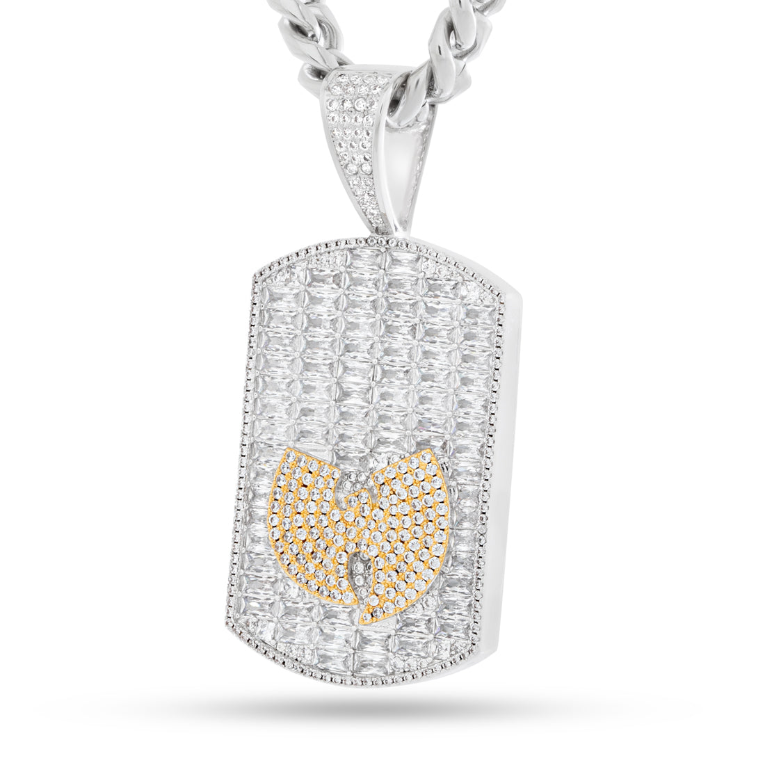Wu-Tang x Kingices - Wu Dog Tag Necklace  in  White Gold / 2.4" by Kingices