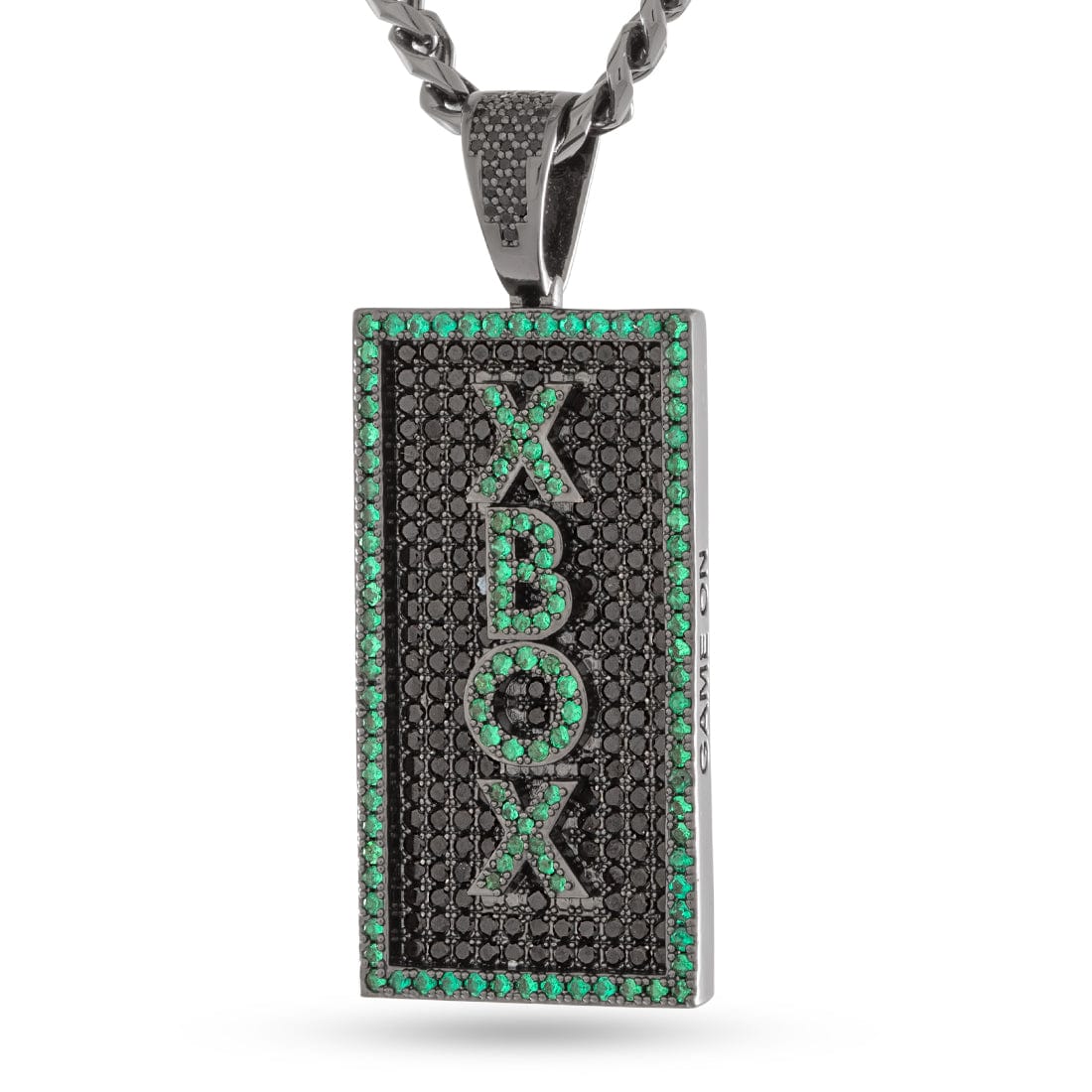 Xbox x Kingices - Game On Dog Tag Necklace  in  Black Gold / 1.5" by Kingices
