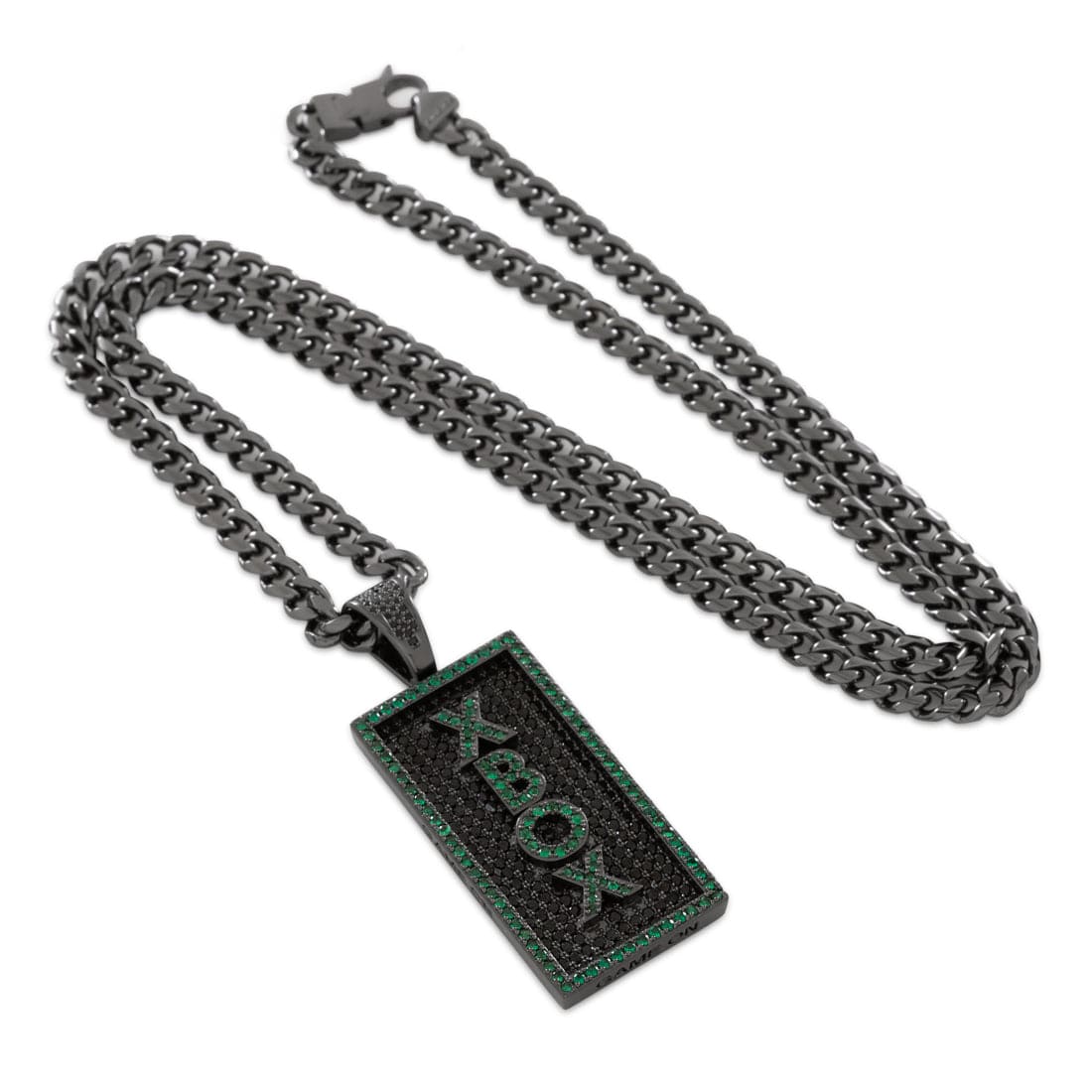 Xbox x Kingices - Game On Dog Tag Necklace  in  Black Gold / 1.5" by Kingices