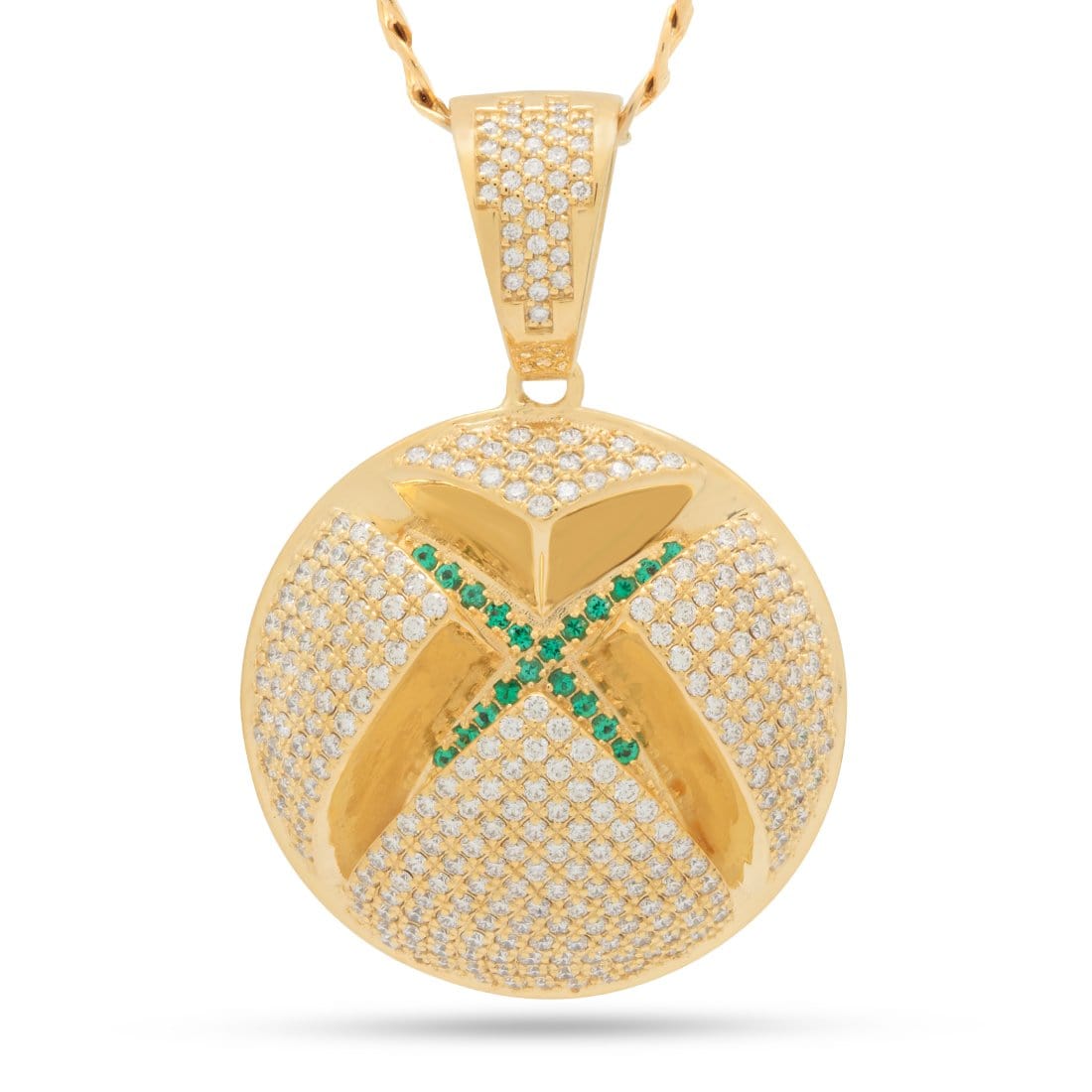 Xbox x Kingices - Solid Gold Sphere Logo Necklace  in  Solid Gold / 14K Gold / 1.8" by Kingices