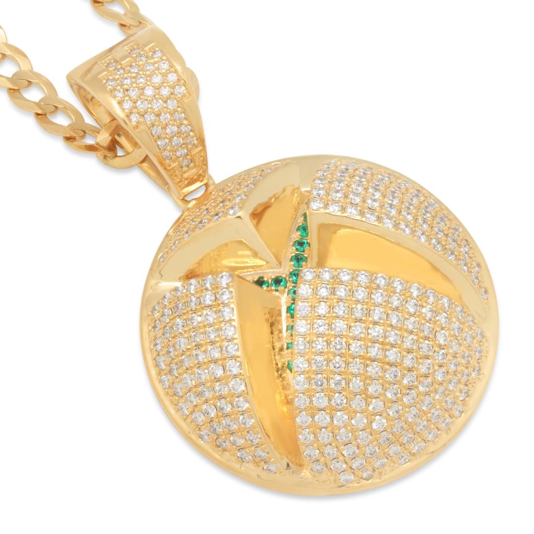 Xbox x Kingices - Solid Gold Sphere Logo Necklace  in  Solid Gold / 14K Gold / 1.8" by Kingices