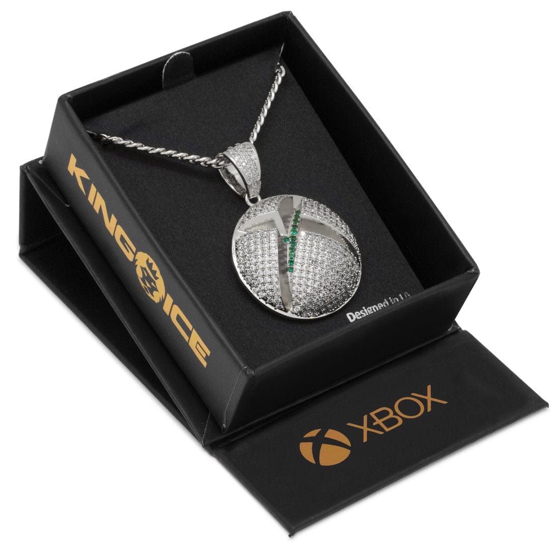Xbox x Kingices - Solid Gold Sphere Logo Necklace  in  Solid Gold / 14K Gold / 1.8" by Kingices