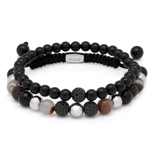 Ying Yang Set Bracelet  in  Adjustable by Kingices