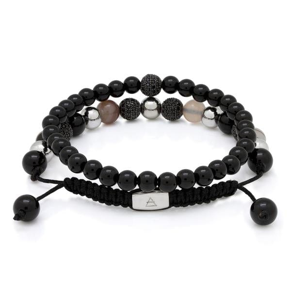 Ying Yang Set Bracelet  in  Adjustable by Kingices