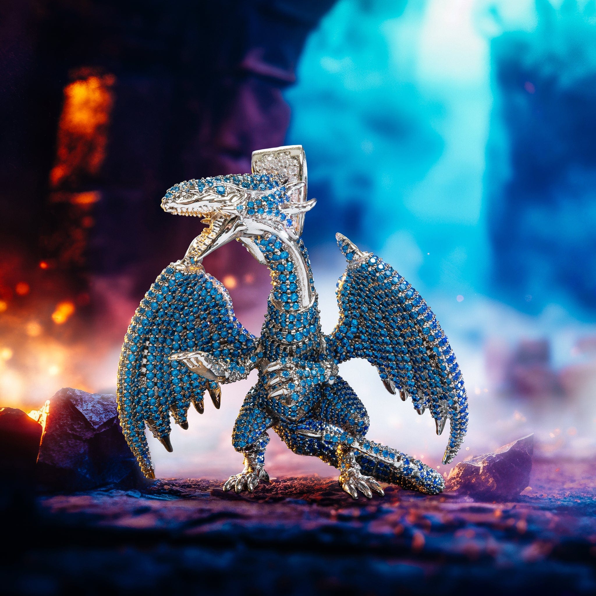 Yu-Gi-Oh! x Kingices - Blue Eyes White Dragon Necklace  in  by Kingices