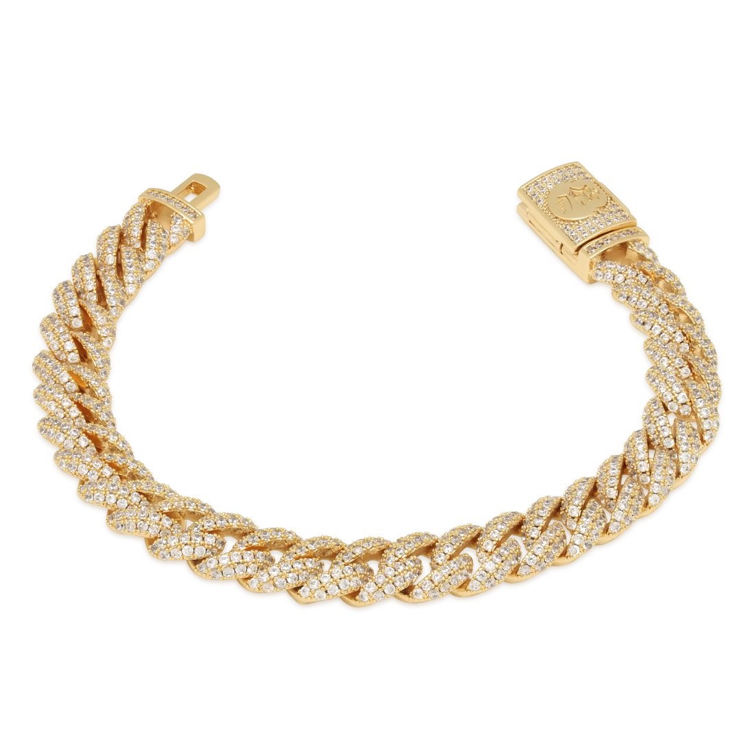 10mm Iced Miami Cuban Link Bracelet  in  14K Gold / 7" by Kingices