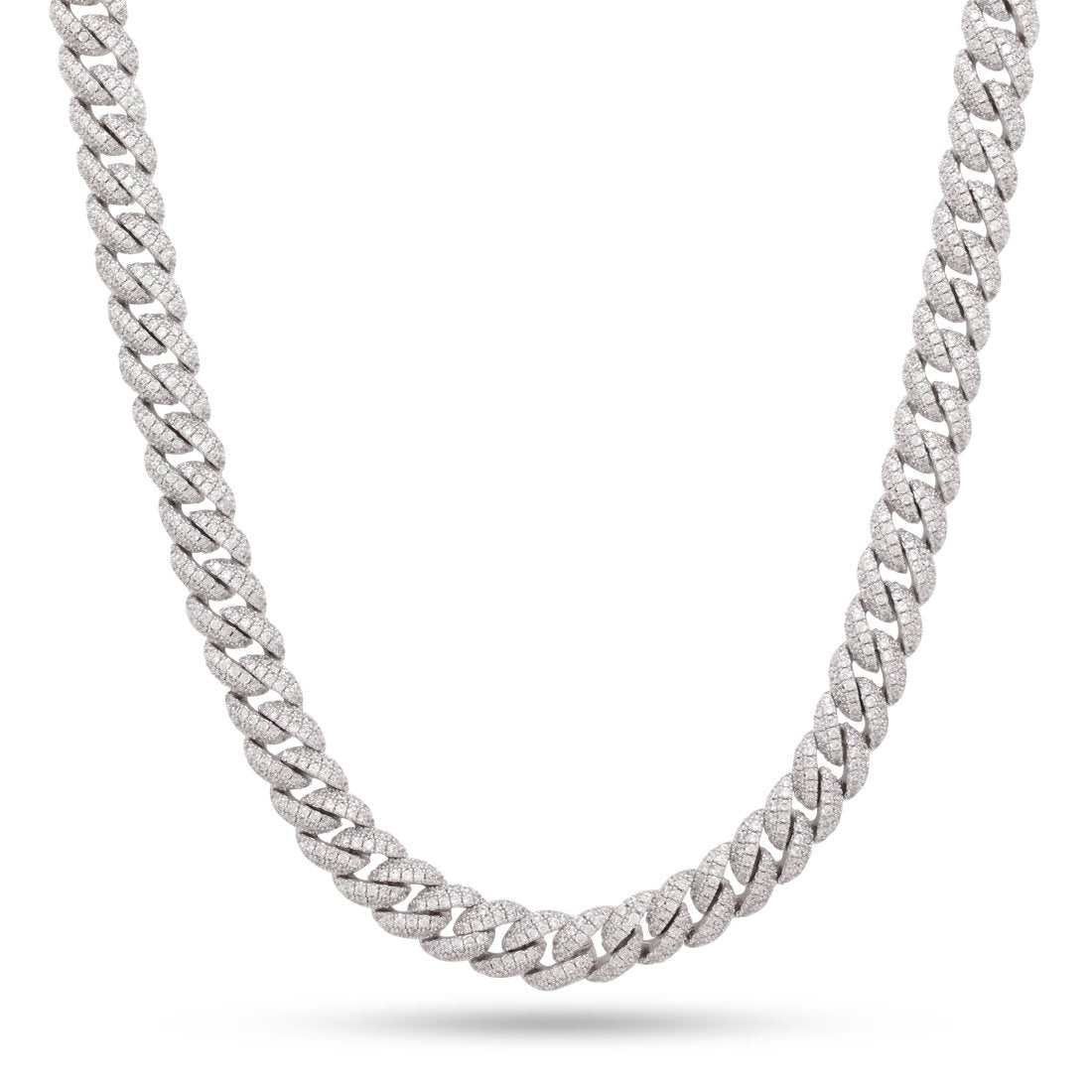 10mm Iced Miami Cuban Link Chain  in  Gold Plated / White Gold / 18" by Kingices