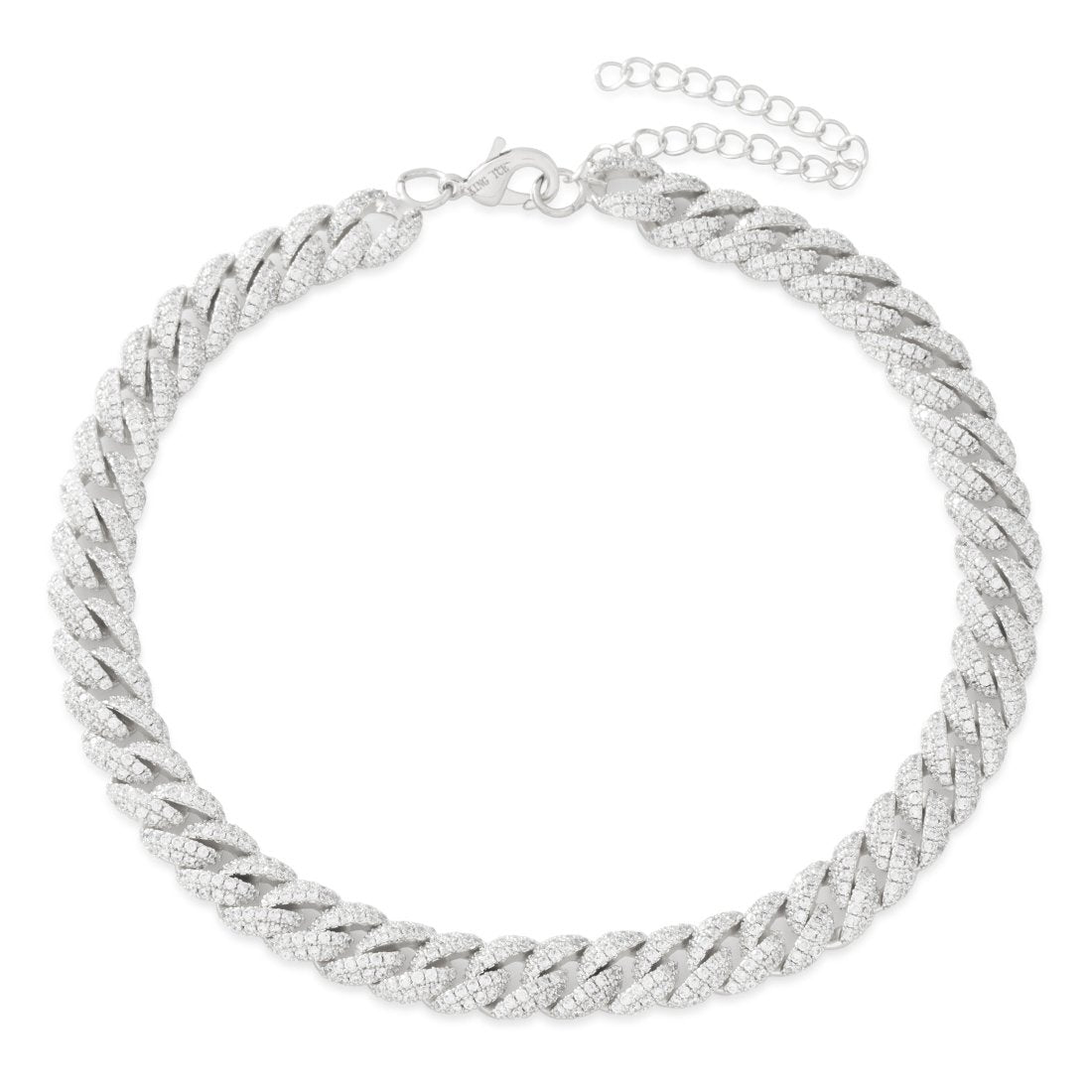 10mm Iced Miami Cuban Link Choker Chain  in  Gold Plated / White Gold / Adjustable by Kingices