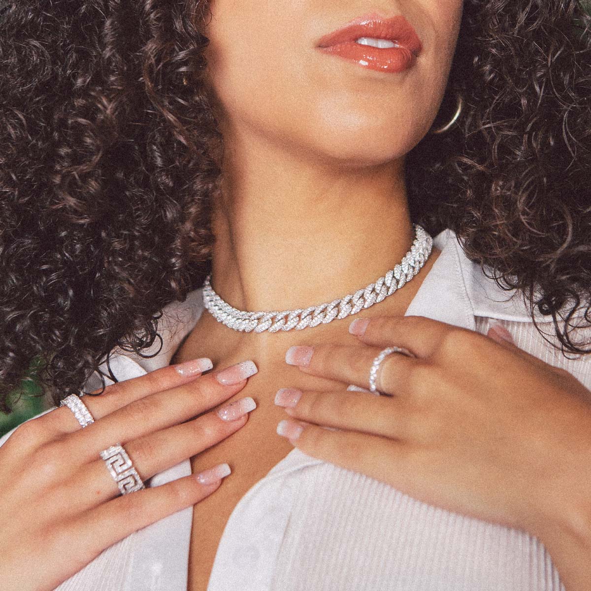 10mm Iced Miami Cuban Link Choker Chain  in  by Kingices