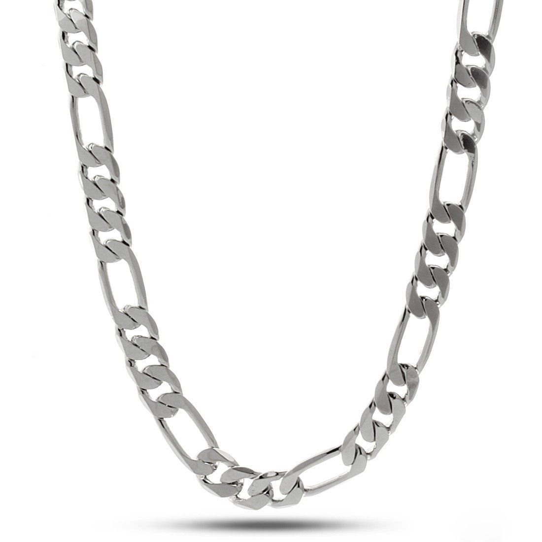 10mm Italian Figaro Chain  in  Gold Plated / White Gold / 18" by Kingices